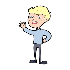 cartoon man making excellent gesture N16