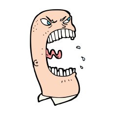 cartoon furious man shouting N14
