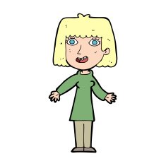 cartoon happy woman N380