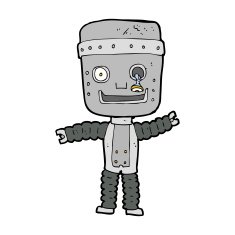 cartoon funny robot N122