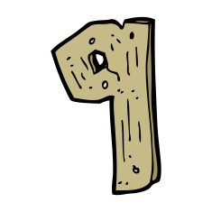 cartoon wooden number N95