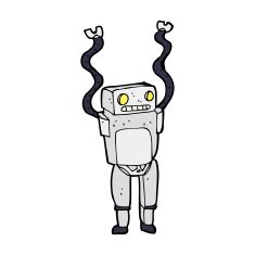 cartoon funny robot N124
