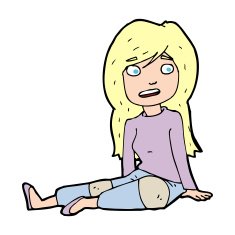 cartoon girl sitting on floor N14