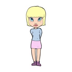 Cartoon Woman Standing N35