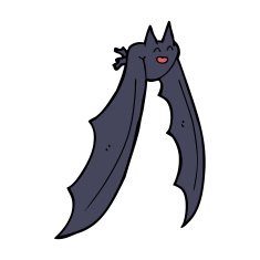 cartoon flying bat N12