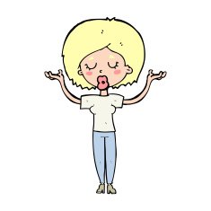 cartoon peaceful woman N16