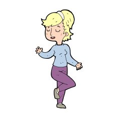 cartoon dancing woman N76