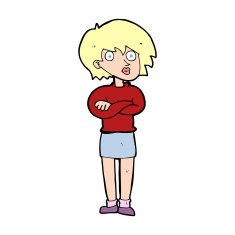 cartoon woman wit crossed arms N15