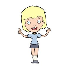 cartoon woman pointing N312