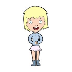cartoon excited woman N201