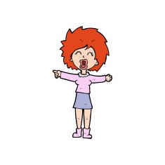 cartoon stressed out woman talking N14