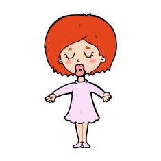 cartoon woman in dress N58