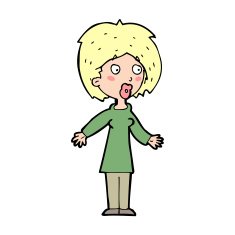 cartoon surprised woman N344