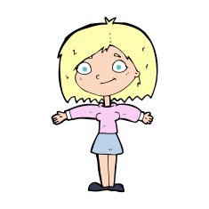 cartoon happy girl N145