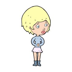 cartoon concerned woman N15