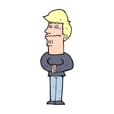 cartoon nervous man N230