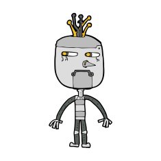 Funny Cartoon Robot N79