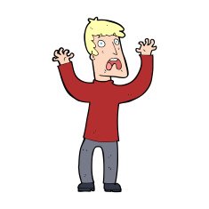 cartoon frightened man N159