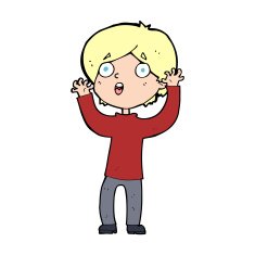 cartoon frightened man N160