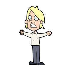 cartoon frightened man N161