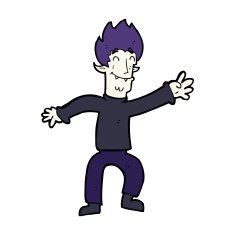 cartoon happy vampire man N43