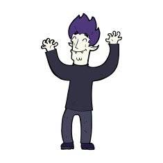 cartoon happy vampire man N44