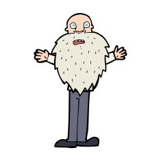 cartoon bearded old man N56