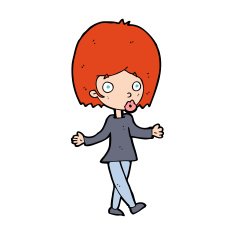 cartoon confused woman N158