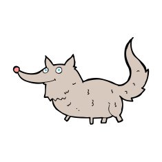 cartoon little wolf N128