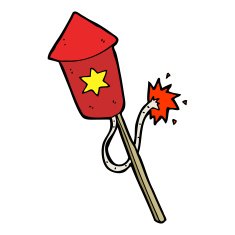 cartoon firework with burning fuse N15