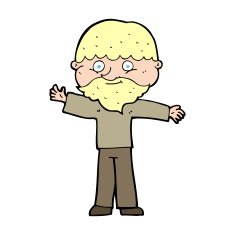 cartoon happy man with beard N64