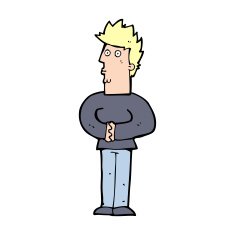 cartoon nervous man N231