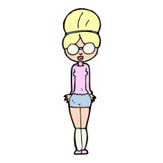 cartoon librarian woman N15