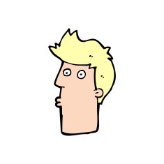 cartoon surprised man N204