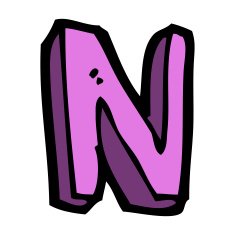 cartoon letter N251