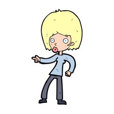 cartoon woman pointing N313