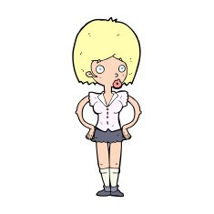 cartoon woman with hands on hips N333