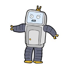 cartoon funny robot N127