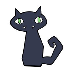 cartoon black cat N95
