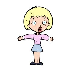 cartoon shocked woman N147