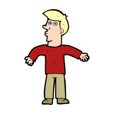 Cartoon Man Shrugging Shoulders N98