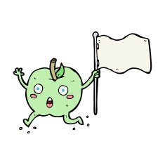 cartoon funny apple with flag N15