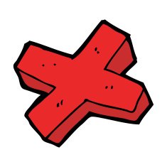 cartoon negative cross symbol N15