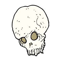 cartoon spooky skull N253
