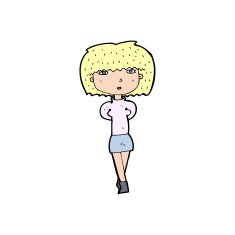 cartoon shy woman N70