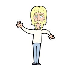 cartoon waving man with mustache N17