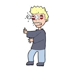 cartoon terrified boy N16
