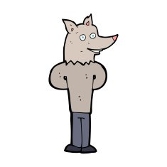 cartoon wolf man N89