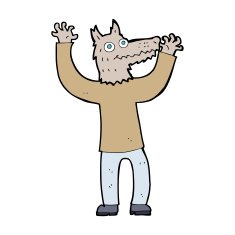 cartoon wolf man N91
