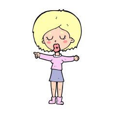 cartoon pointing woman N44